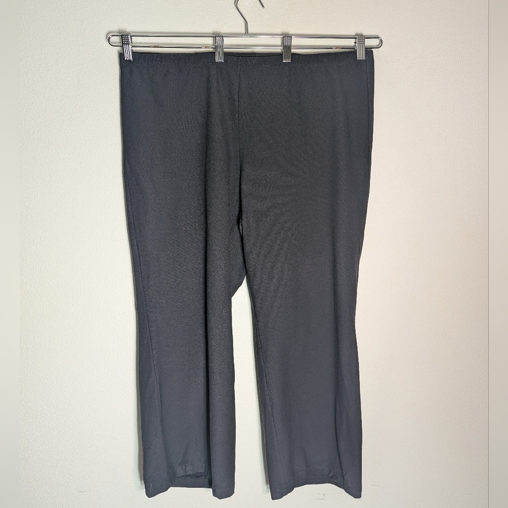 Eileen Fisher Womens Pants Grey Wide‎ Straight Leg Elastic Waist Quiet Luxury 1X